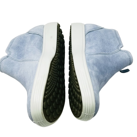 Ecco Soft 7 women's nubuck leather dusty blue side zip booties size 5/EU 36 - Picture 3 of 13